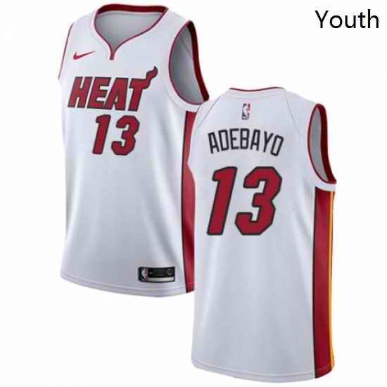 Youth Nike Miami Heat 13 Edrice Adebayo Authentic NBA Jersey Association Edition